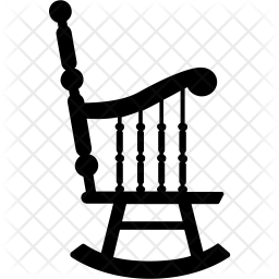 256x256 Rocking Chair Icon Of Glyph Style