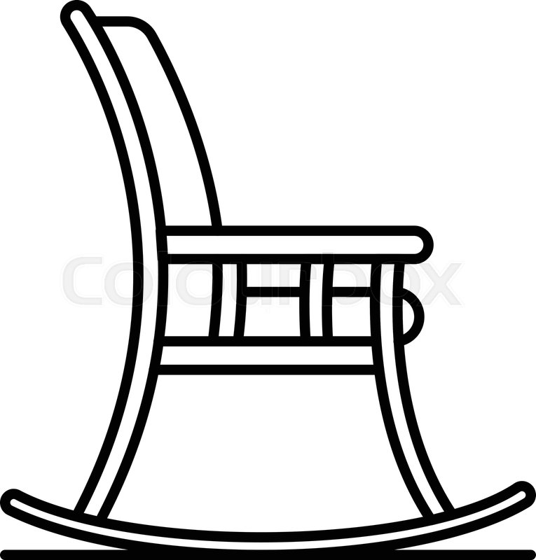 765x800 Rocking Chair Icon Outline Rocking Stock Vector Colourbox