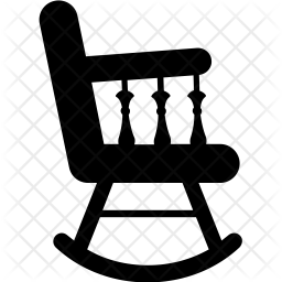 256x256 Rocker Chair Icon Of Glyph Style