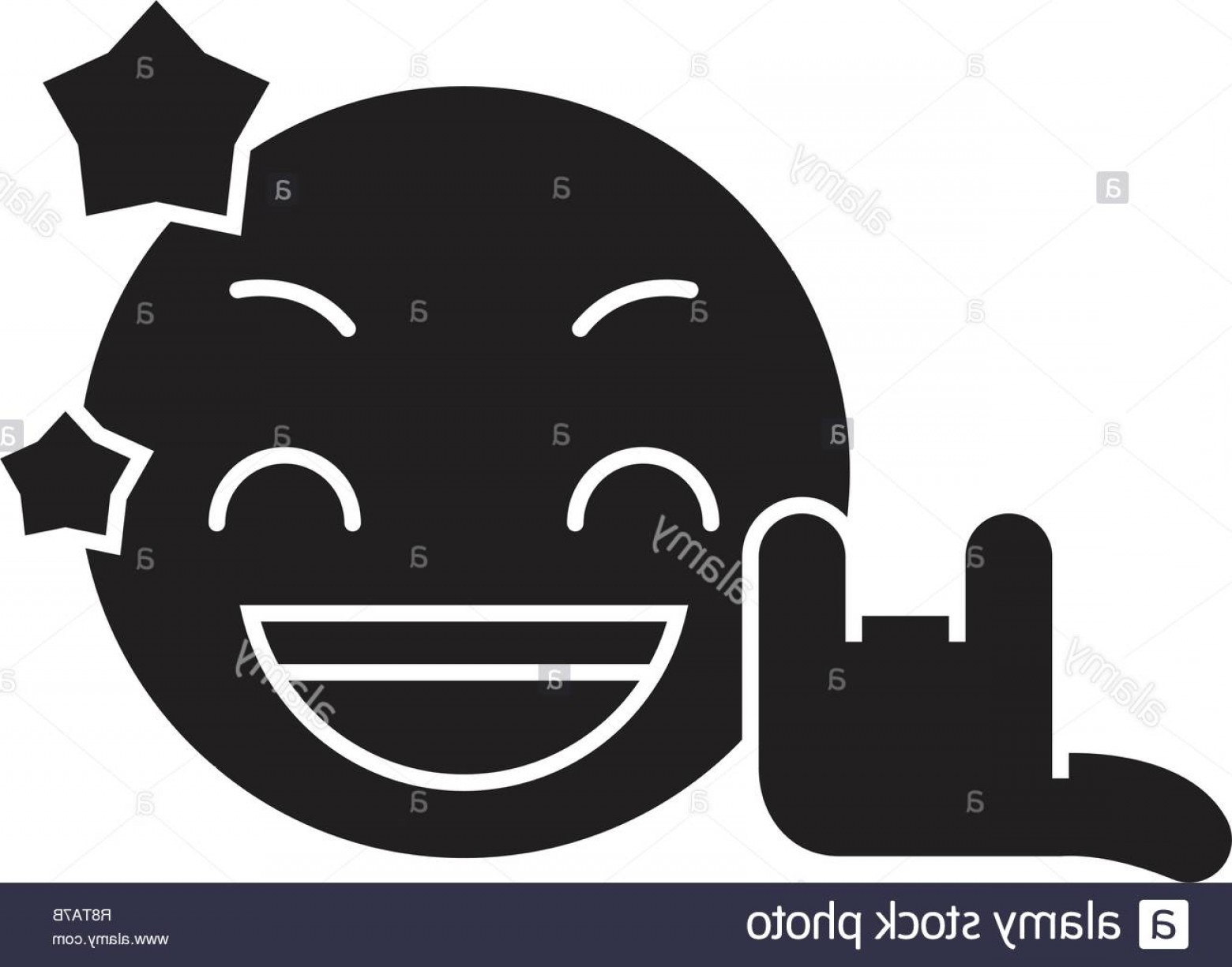 1560x1225 Rock Star Emoji Black Vector Concept Icon Rock Star Emoji Flat