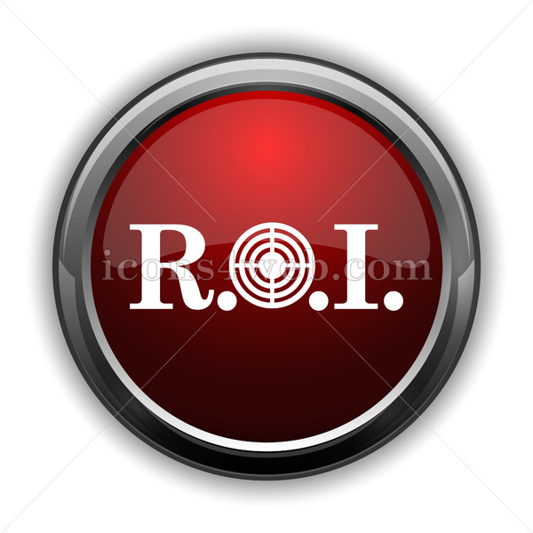 600x600 Roi Icon Red Glossy Web Icon With Shaddow