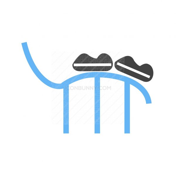 600x600 Roller Coaster Blue Black Icon