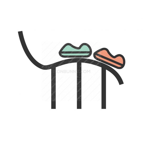 600x600 Roller Coaster Line Filled Icon
