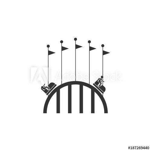 500x500 Roller Coaster Icon Amusement Park Element Icon Premium Quality
