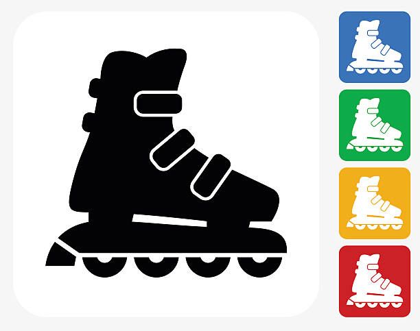 612x483 Roller Skates Icon Flat Graphic Design Vector Art Illustration