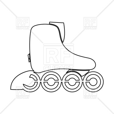 400x400 Roller Skate Black Color Icon Vector Image Of Silhouettes