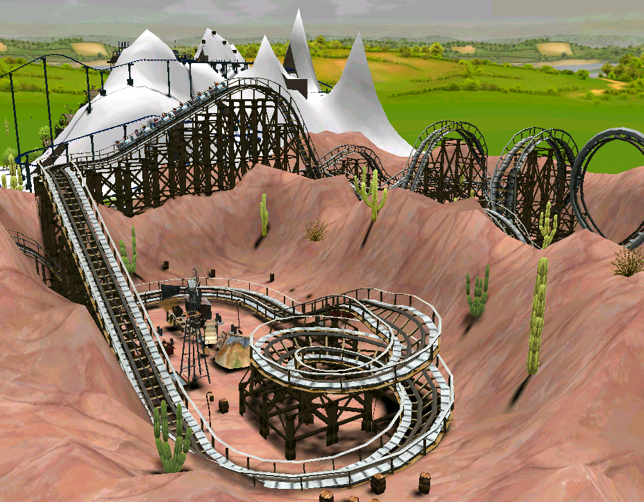 928x724 Wooden Roller Coaster Rollercoaster Tycoon Fandom Powered