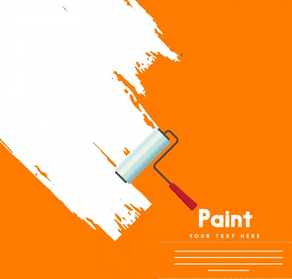 600x573 White Paint Background Rolling Tool Icon Decoration Free Vector