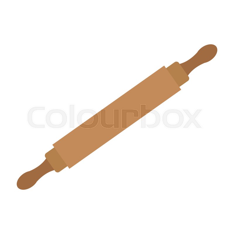 800x800 Wooden Rolling Pn Kitchen Tool Stock Vector Colourbox
