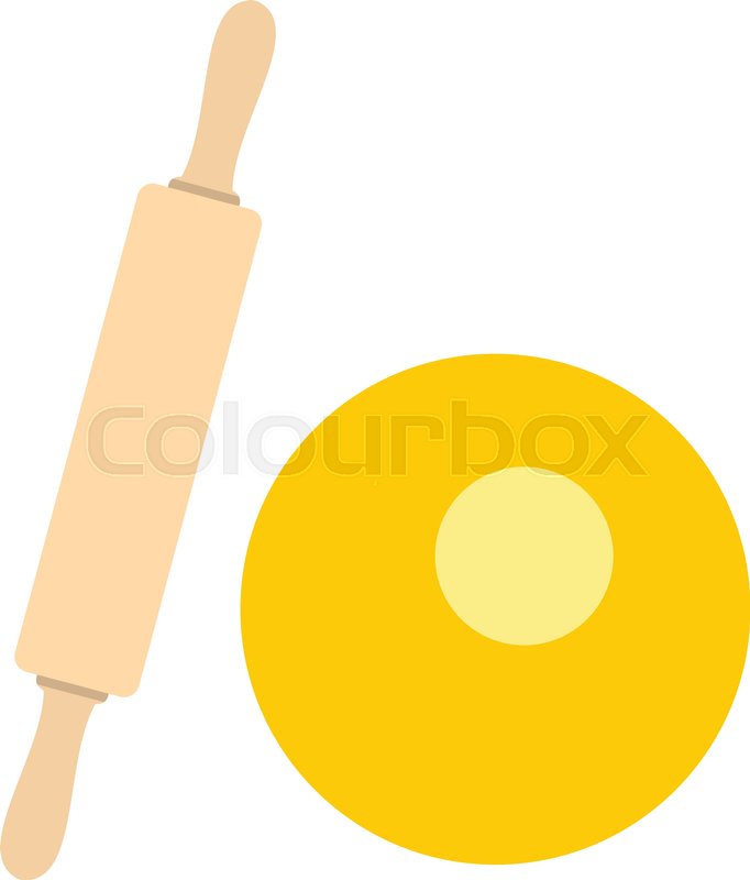 682x800 Dough And Rolling Pn In Flat Stock Vector Colourbox