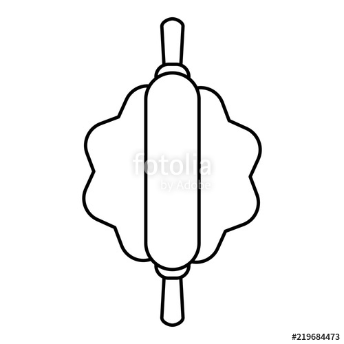 500x500 Dough Rolling Pn Outline Illustration Of Dough Rolling Pin