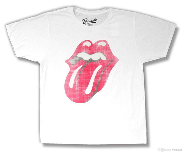 600x501 Rolling Stones Distressed Icon Lips Tongue White T Shirt New