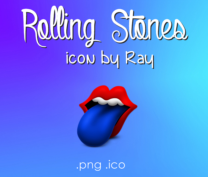 699x596 Rolling Stones Blue Tongue Icon