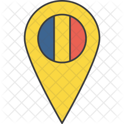 256x256 Romania Flag Icon Of Colored Outline Style