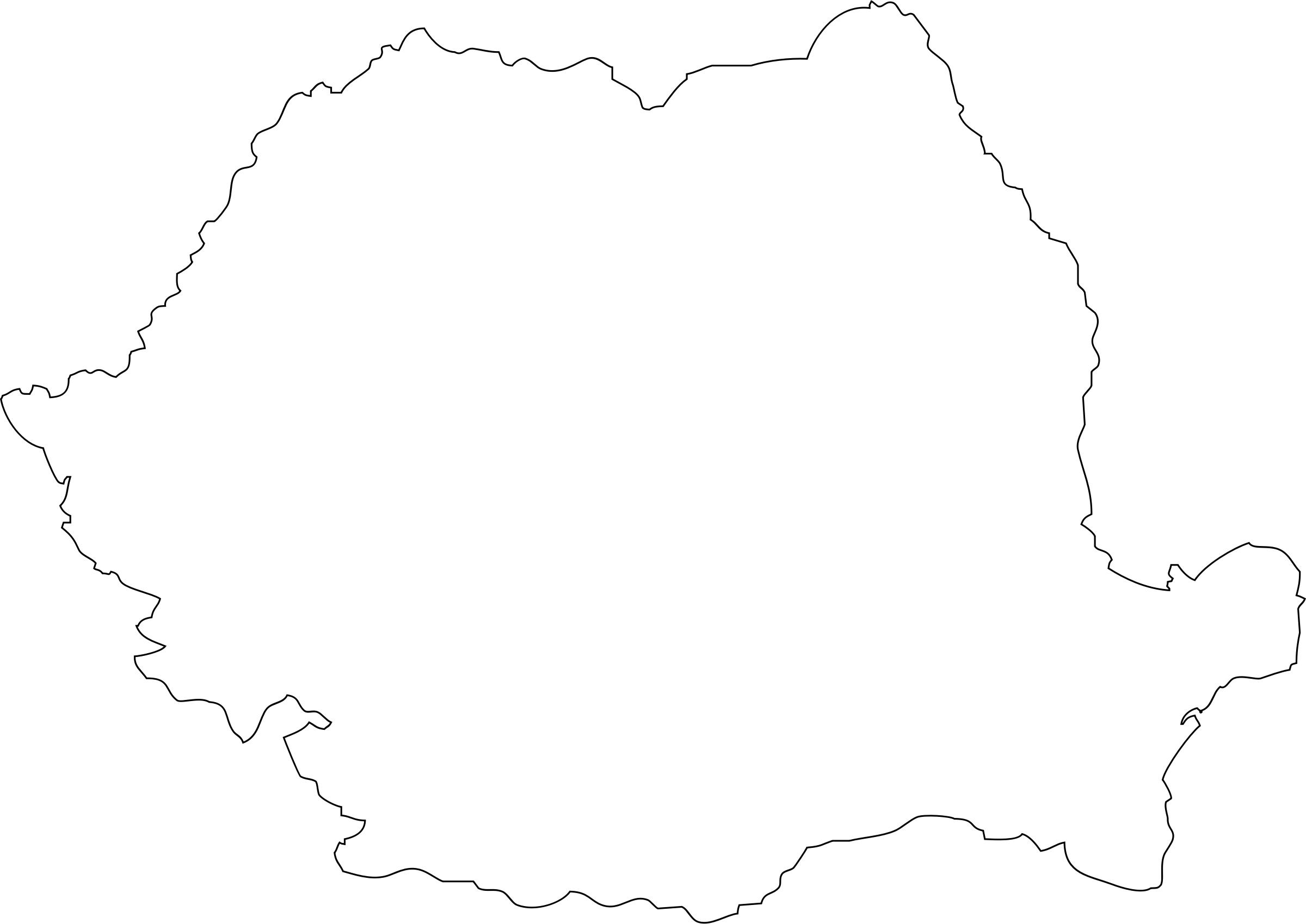 Очертание Румынии на карте