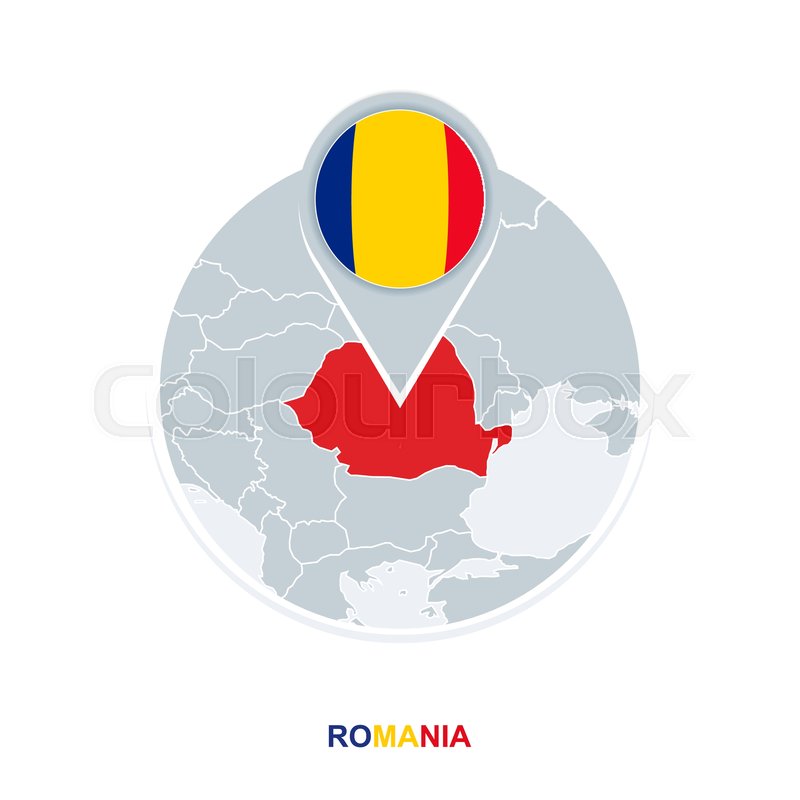 800x800 Romania Map And Flag, Vector Map Icon Stock Vector Colourbox