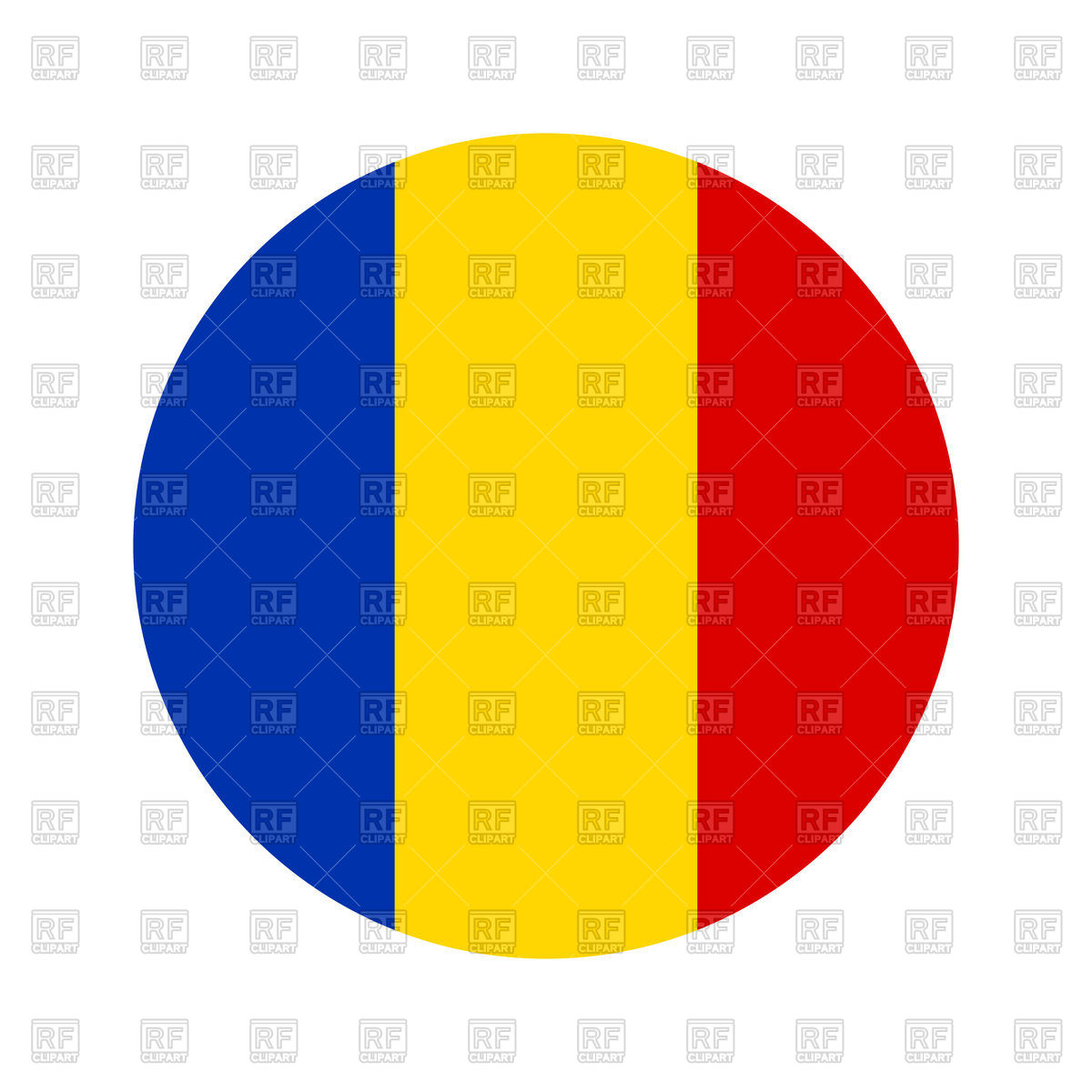 1200x1200 Round Icon Of Romania Flag On White Background Vector Image