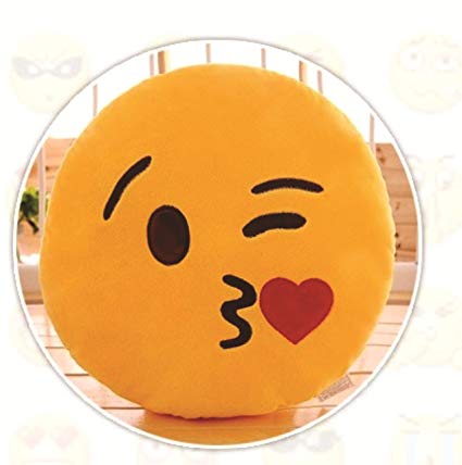 425x428 Buy Skylofts Plush Romantic Flying Kiss Emoji Smiley Pillow