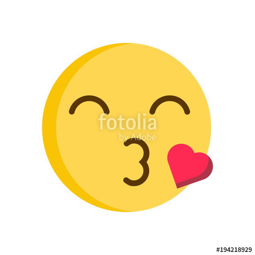 500x500 Kissing Emoticon Smiley Cute Romantic Emoji Icon Stock Image