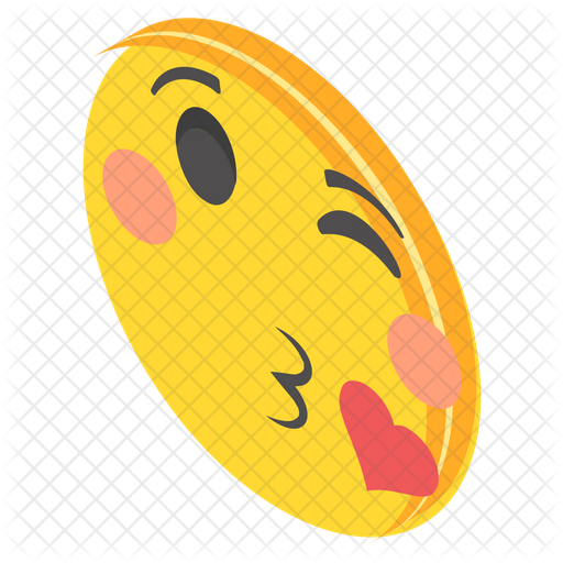512x512 Romantic Smiley Emoji Icon Of Isometric Style