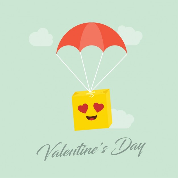 626x626 Romantic Emoticon Jumping On Parachute Vector Free Download