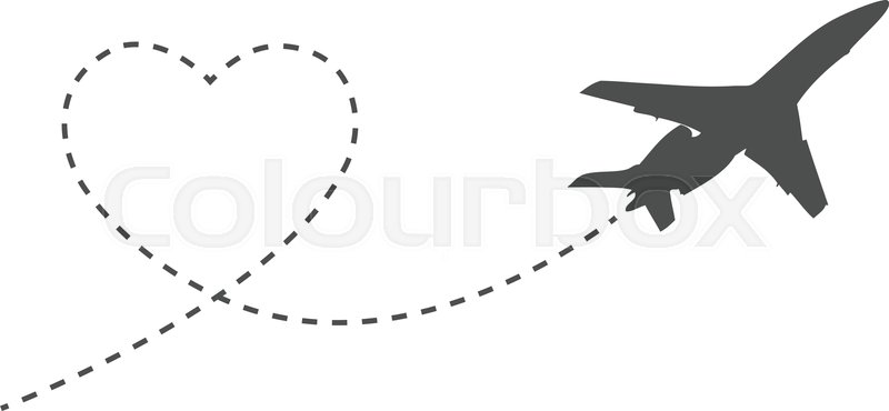 800x370 Romantic Icon Travel, Heart And Way Stock Vector Colourbox