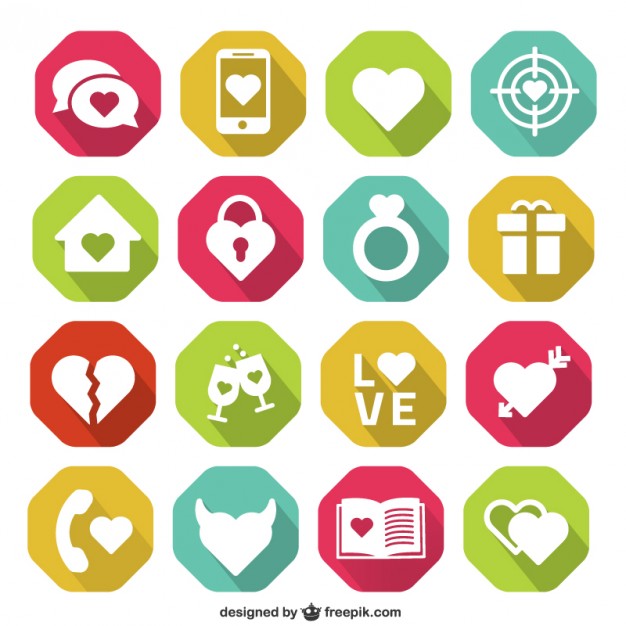626x626 Romantic Icons Vector Free Download