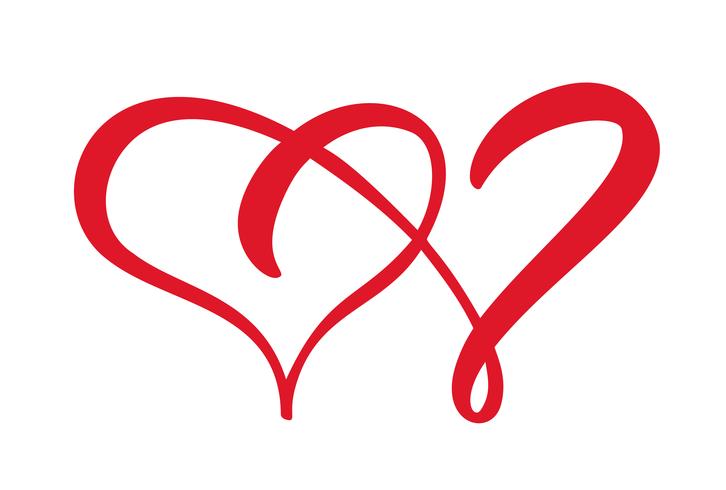 726x490 Two Love Heart Signs Romantic Vector Illustration Icon Symbol