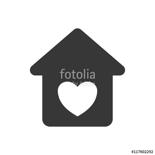 500x500 Heart House Love Romantic Icon Isolated And Flat Illustration