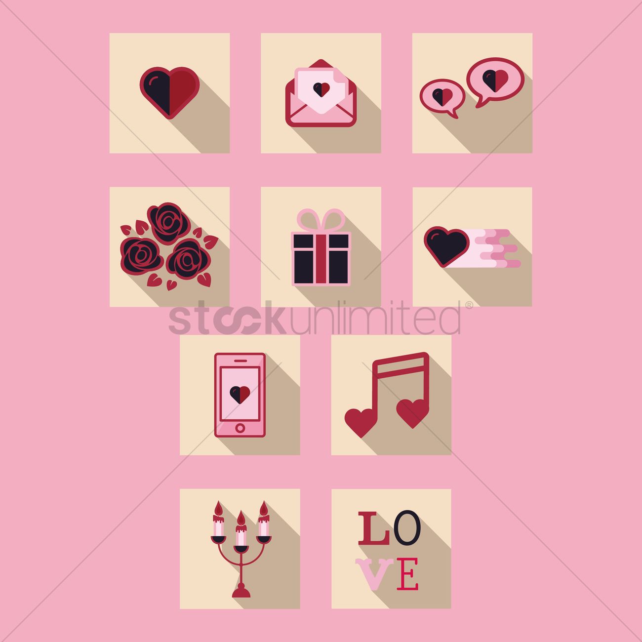 1300x1300 Collection Of Romantic Icon Vector Image