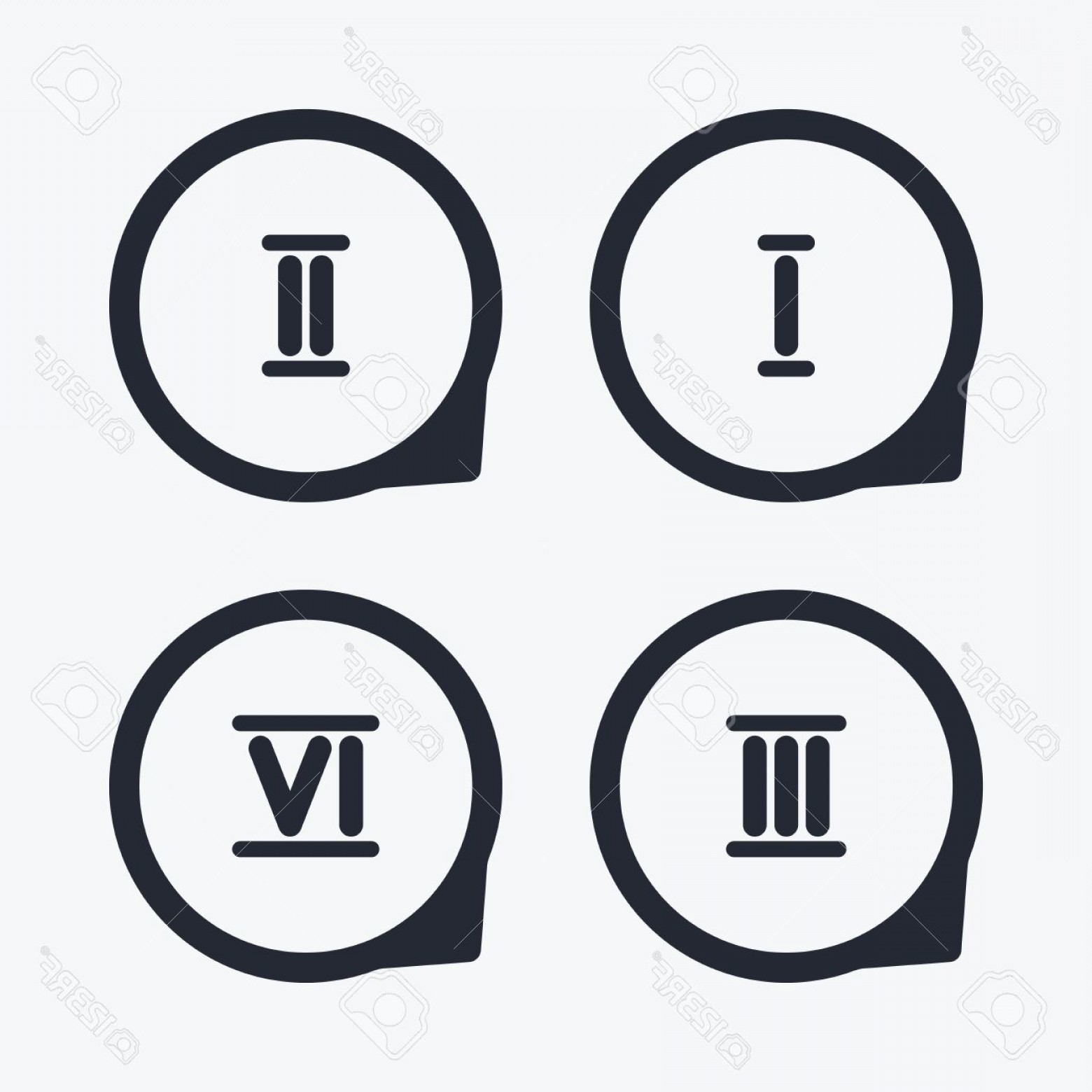 1560x1560 Photostock Vector Roman Numeral Icons And Digit Characters Ancient