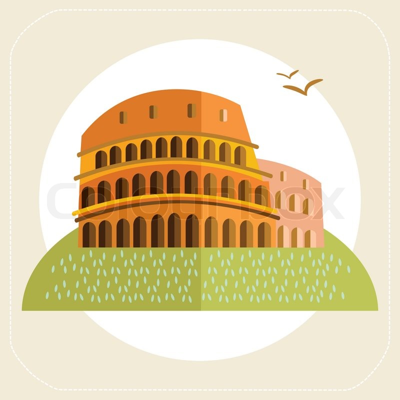 800x800 Rome Colosseum Icon Flat Stock Vector Colourbox