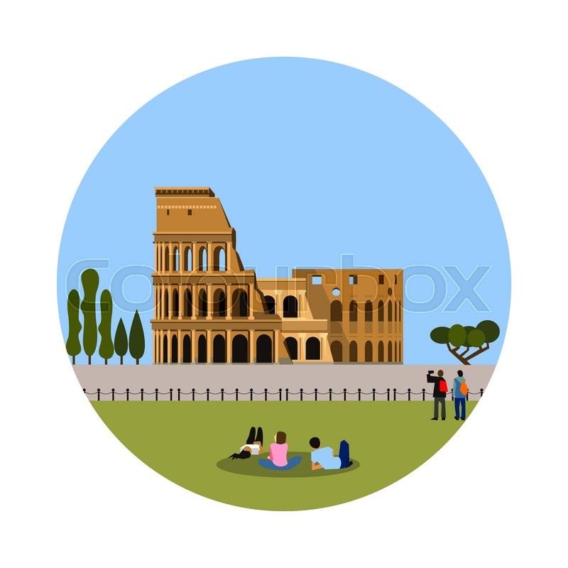 800x800 Colosseum Icon Isolated On White Stock Vector Colourbox