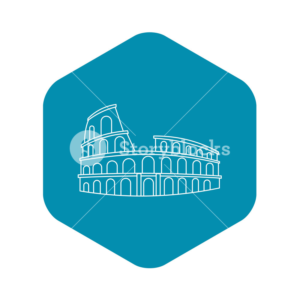 1000x1000 Colosseum In Rome Icon Outline Illustration Of Colosseum In Rome