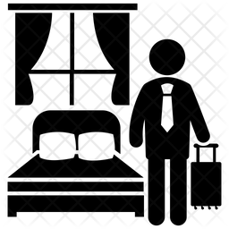 256x256 Hotel Room Icon Of Glyph Style