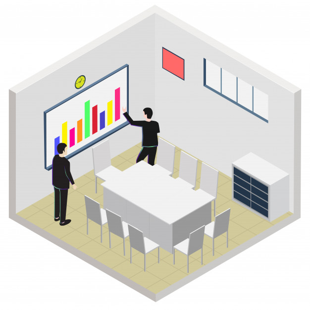626x626 Isometric Meeting Office Room Icon Vector Premium Download