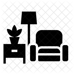 256x256 Living Room Icon Of Glyph Style