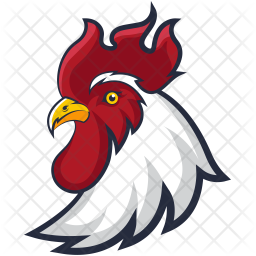 256x256 Rooster Icon Of Colored Outline Style
