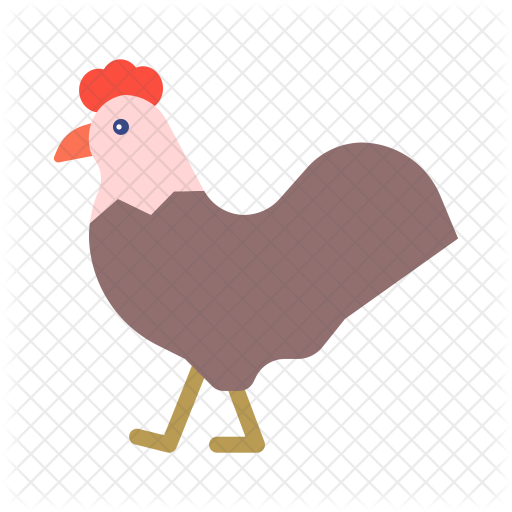 512x512 Rooster Icon Of Flat Style