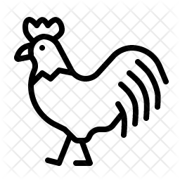 256x256 Rooster Icon Of Line Style