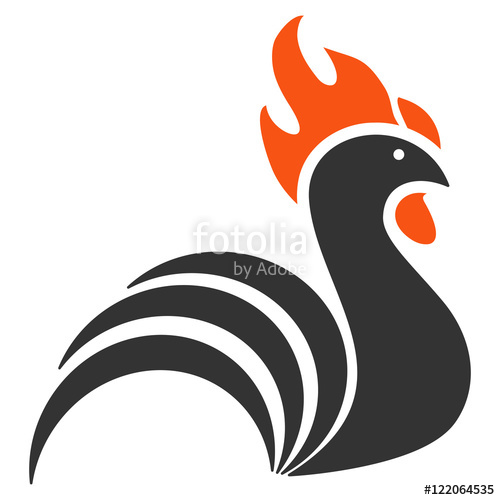 500x500 Rooster Icon Vector Style Is Flat Iconic Symbol On A White