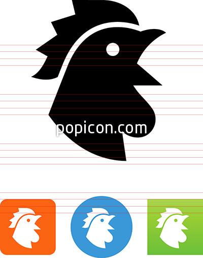 400x507 Rooster Head Crowing Icon