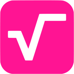 256x256 Deep Pink Square Root Icon