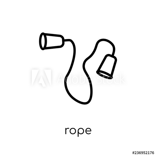 500x500 Rope Icon Trendy Modern Flat Linear Vector Rope Icon On White