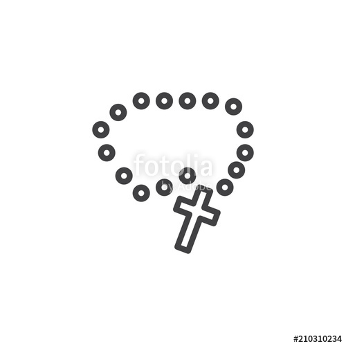 500x500 Holy Rosary Beads Outline Icon Linear Style Sign For Mobile