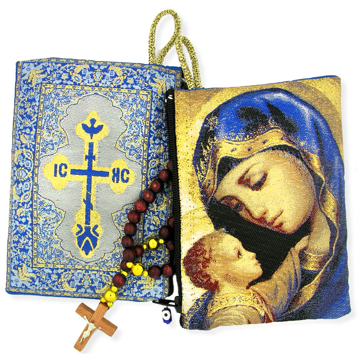 737x737 Madonna Child Rosary Icon Pouch Case