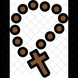 256x256 Rosary Icon Of Colored Outline Style