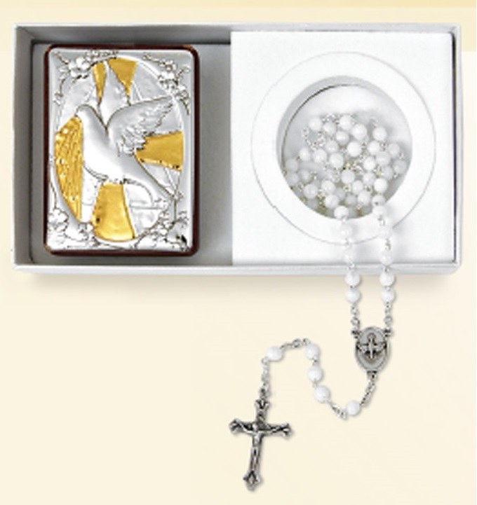 680x721 Confirmation Silver Icon With Rosary Beads