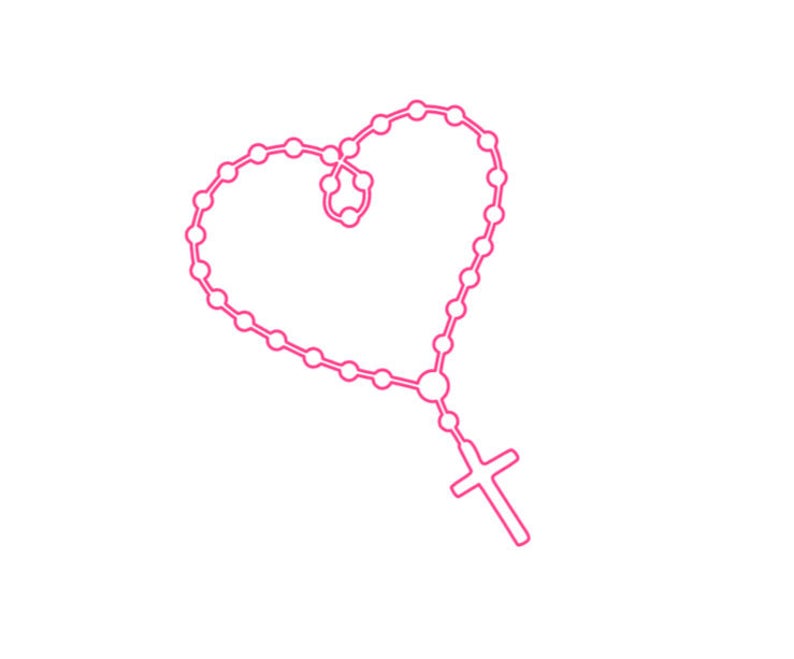 794x659 Rosary Pink Foiled Icon Sticker Sheet Etsy