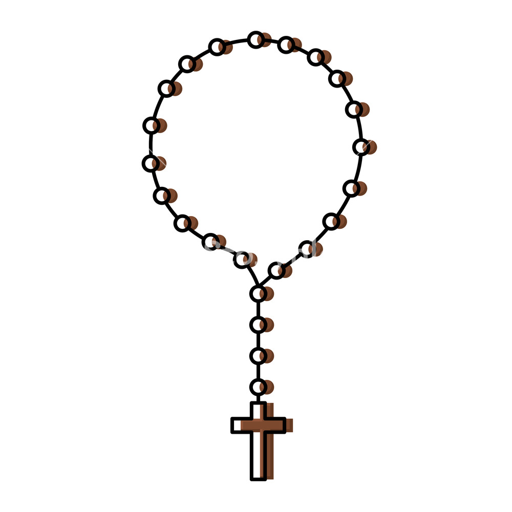 1000x1000 Rosary Beads Icon Over White Background, Colorful Design Vector